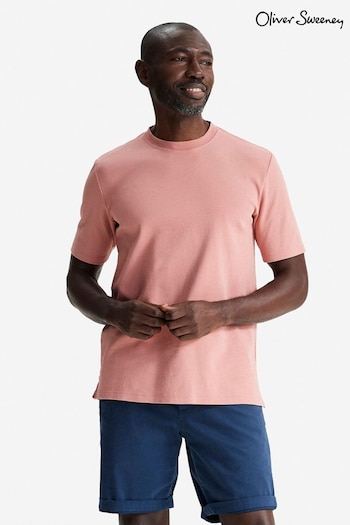 Oliver Sweeney Pink Palmela Salmon 240gsm Jersey Cotton T-Shirt (M99731) | £59