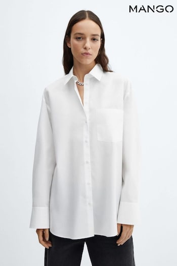 Mango Oversized White Shirt With Pocket (M99900) | £36