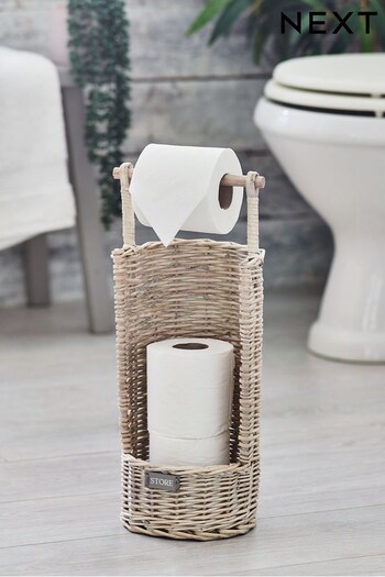 Natural Wicker Toilet Roll Stand and Store (M99908) | £25