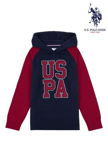 U.S. Polo Assn. Blue Raglan Knit Hoodie (MN2314) | £45 - £60