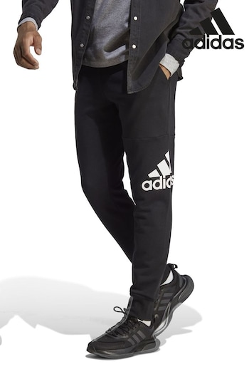 adidas Black Essentials French Terry Tapered Cuff Logo Joggers (MN5696) | £38