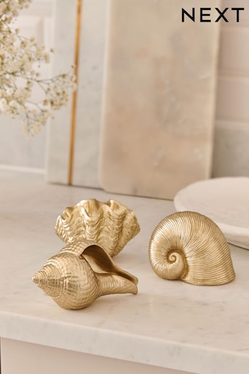 Set of 3 Gold Shell Ornaments (N00055) | £20