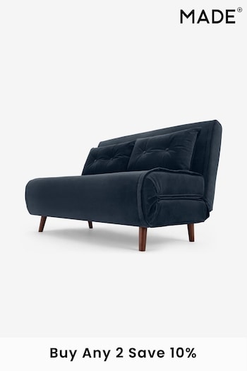MADE.COM Smooth Velvet Sapphire Blue Haru Small Sofa Bed (N00101) | £475
