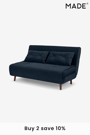 MADE.COM Smooth Velvet Sapphire Blue Haru Large Sofa Bed (N00102) | £575