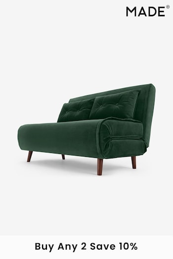 MADE.COM Smooth Velvet Moss Green Haru Small Sofa Bed (N00109) | £475