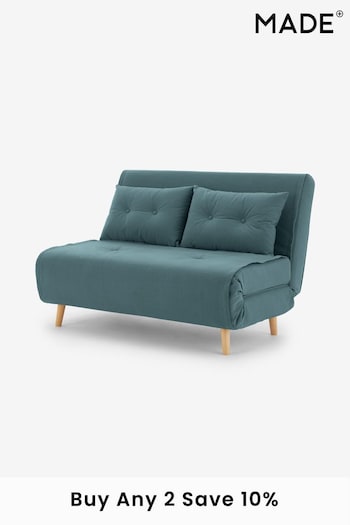 MADE.COM Smooth Velvet Sherbert Blue Haru Large Sofa Bed (N00111) | £575