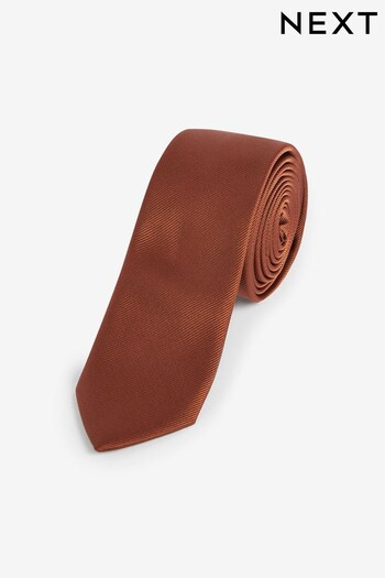 Rust Brown Slim Twill Tie (N00267) | £9