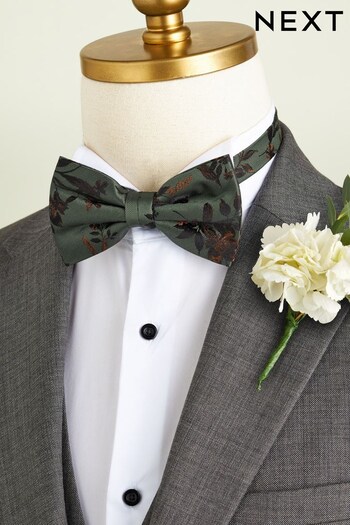 Forest Green Floral Occasion Bow Tie (N00278) | £12