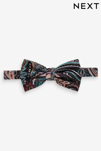 Multicoloured Burgundy Red Paisley Occasion Bow Tie (N00282) | £12
