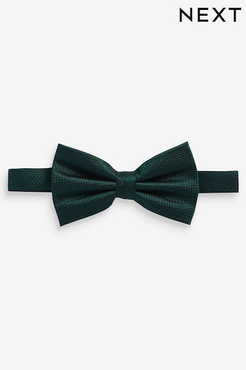 Forest Green Textured Silk Wedding Bow Tie (N00312) | £18