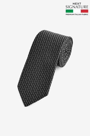 Black/Silver Signature Made In Italy Tie (N00314) | £30
