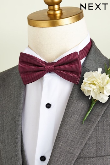 Rose Pink Textured Silk Wedding Bow Tie (N00327) | £18