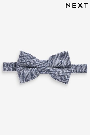 Blue Knit Bow Tie And Pocket Square Set (N00341) | £16
