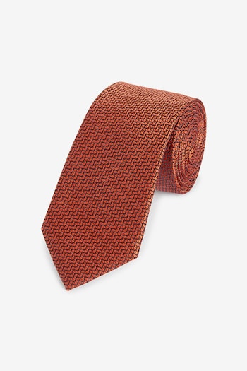 Orange Textured Tie (N00356) | £10