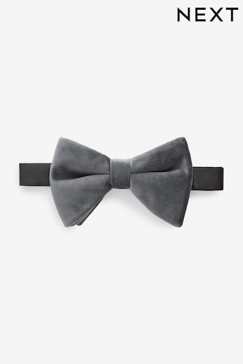 Dark Grey Velvet Bow Tie (N00361) | £12