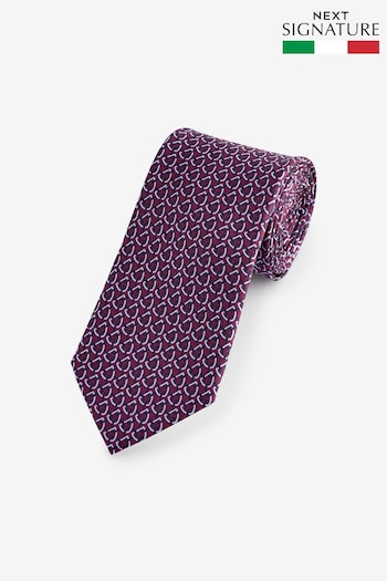 Red Geometric Signature Made In Italy Tie (N00369) | £30