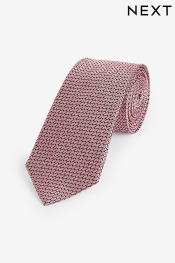 Dusky Pink Texture Silk Tie (N00379) | £18