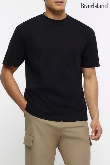 River Island Black Regular Fit T-Shirt (N00612) | £10