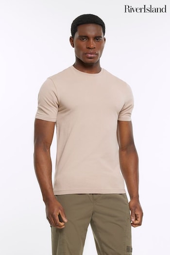 River Island Muscle Fit Natural T-Shirt (N00621) | £10