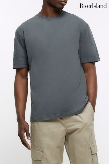 River Island Grey Regular Fit T-Shirt (N00622) | £10