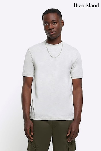 River Island Grey Slim Fit T-Shirt (N00629) | £10