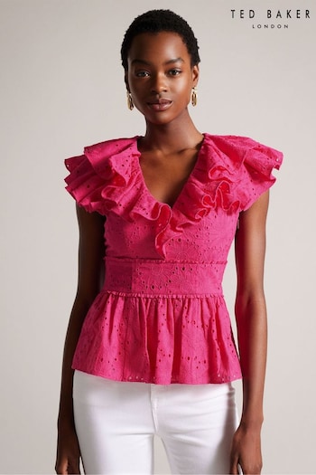 Ted Baker Pink Mazieh Broderie Top (N00684) | £135