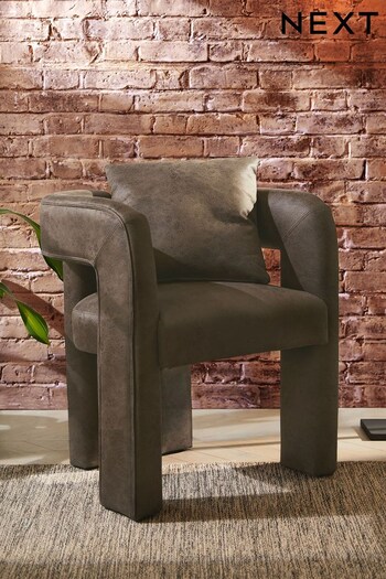 Monza Faux Leather Peppercorn Brown Camden Accent Chair (N00715) | £225
