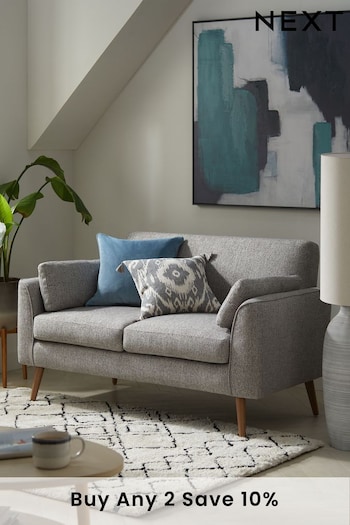Tailored Chenille Mid Grey Mila Compact 2 Seater Sofa In A Box (N00728) | £425