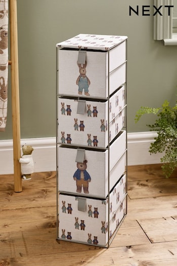 White Bertie Bear and Rosie Rabbit Storage Drawers (N00781) | £38
