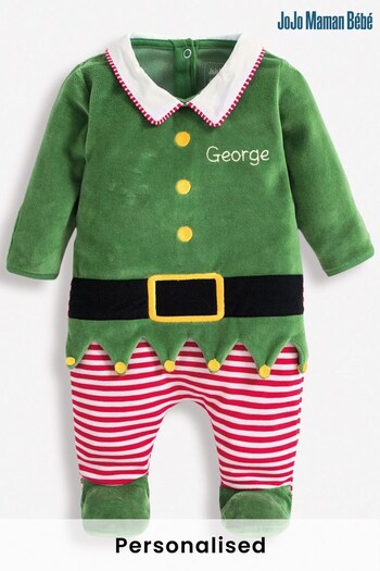JoJo Maman Bébé Red Personalised 2-Piece Baby Elf Outfit Set (N00957) | £32