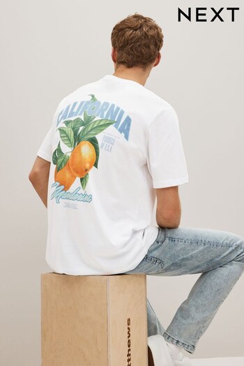 White Mandarins Back Print T-Shirt (N00997) | £18