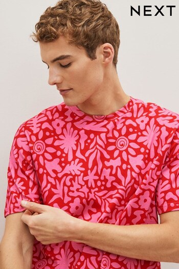 Red/Pink Floral Print T-Shirt (N00999) | £22