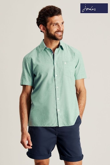 Joules Breaker Green Short Sleeve Linen Shirt (N01062) | £39.95