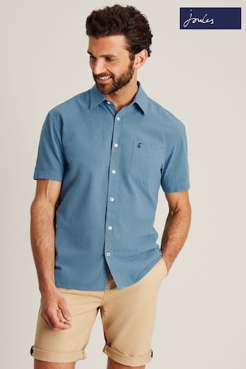 Joules Blue Breaker Short Sleeve Linen Shirt (N01085) | £39.95