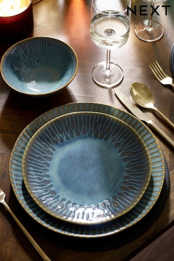 12 Piece Teal Blue Collins Dinner Set (N01144) | £80