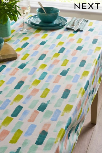 Multi Abstract Stripe Wipe Clean Table Cloth (N01269) | £24 - £28