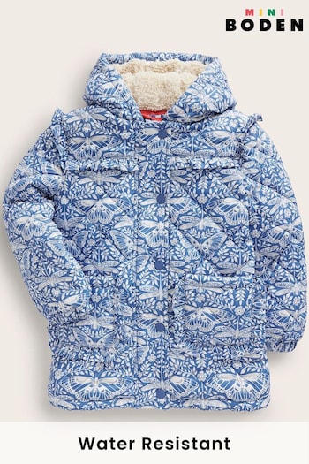 Boden Blue Scallop Quilted Anorak (N01298) | £49 - £55