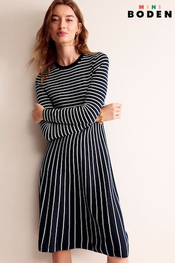 Boden Blue Maria Knitted Midi Dress (N01300) | £110