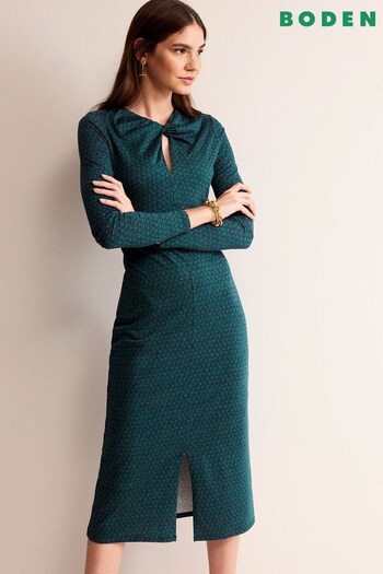 Boden Green Empire Knot Midi Dress (N01304) | £90