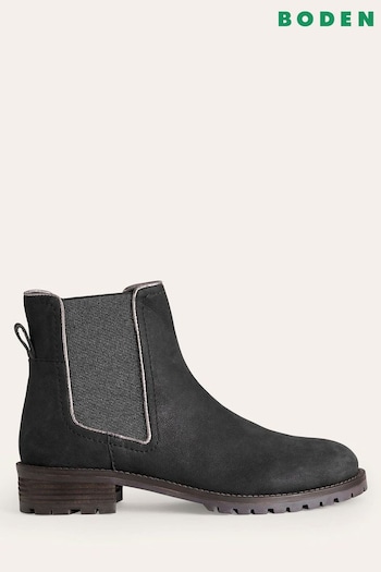 Boden Black Freya Suede Chelsea Boots (N01356) | £150