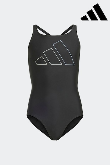 adidas Olive Black Big Kids Bars Swimsuit (N01421) | £23