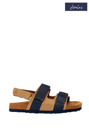 Joules Jnr Toby Brown New Touch And Close Strap Sandals (N01470) | £10.95