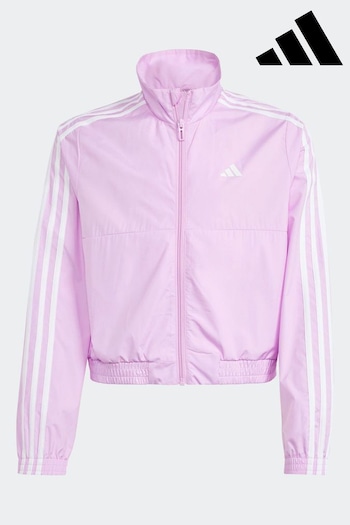 adidas Purple Kids Sportswear Train Essentials Full Zip Hooded Jacket (N01521) | £33
