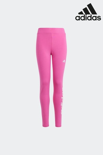 adidas Pink Sportswear Essentials Linear Logo Cotton Leggings (N01579) | £18