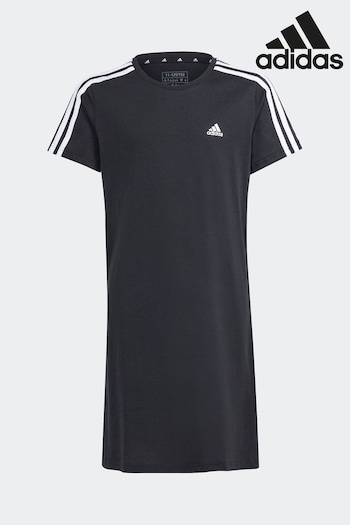 abstract-pattern Black Sportswear Essentials 3-Stripes Dress (N01651) | £23