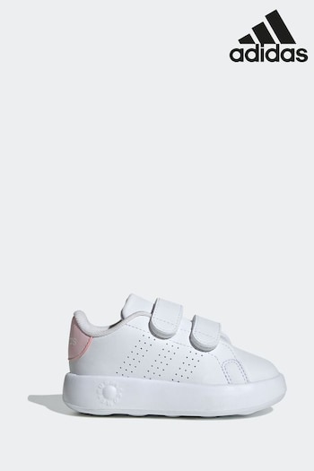 adidas White/Pink Sportswear Advantage Trainers (N01678) | £25