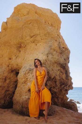 FW Bridge Jemima Orange Salda Strappy Tiered Dress (N01693) | £35