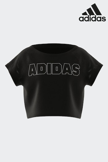 adidas Black Kids BONNERwear Aeroready Dance Crop T-Shirt (N01743) | £20