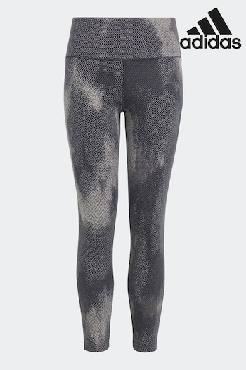 adidas Black Sportswear Future Icons Allover Print Cotton 7/8 Leggings (N01767) | £25