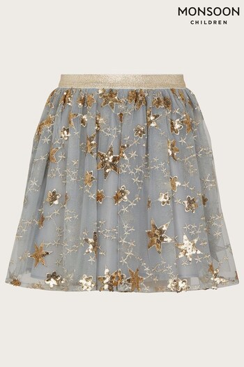 Monsoon Grey Land of Wonder Superstar Embellished Skirt (N01808) | £55 - £65